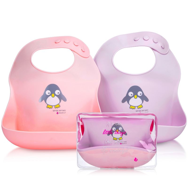 Silicone Baby Bibs + Food Catcher