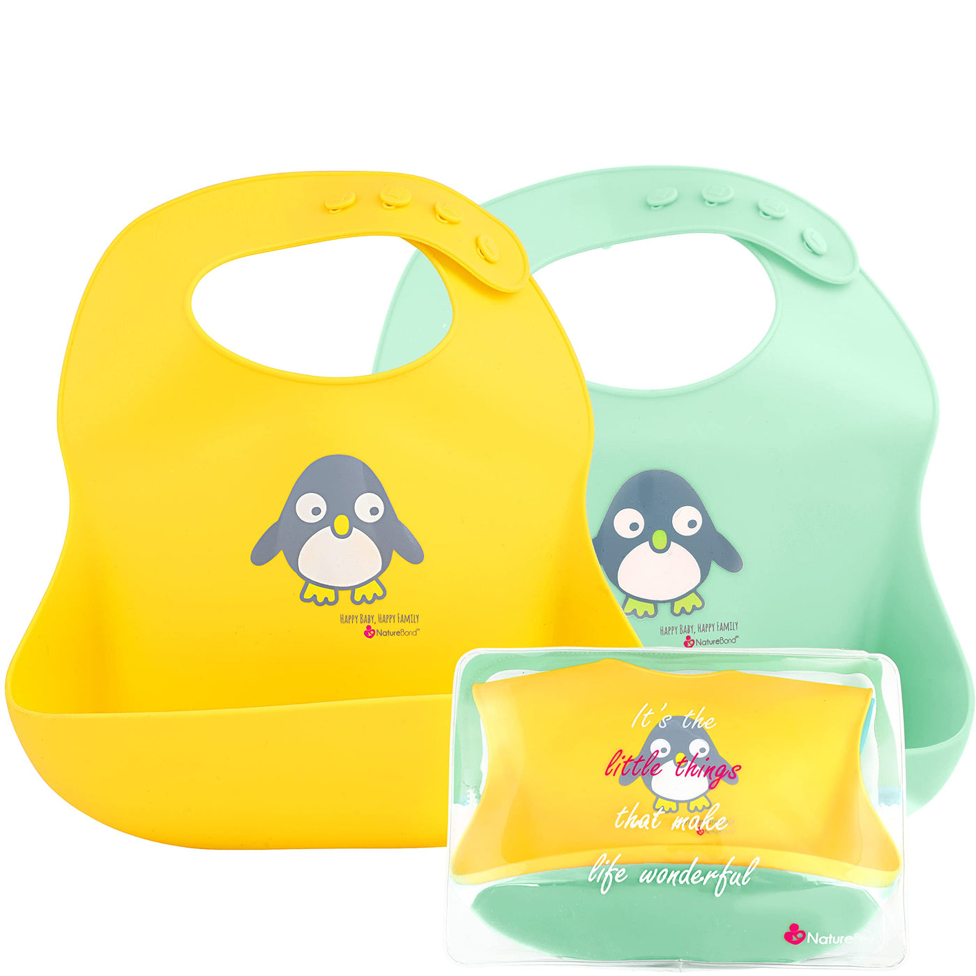 Silicone Baby Bibs + Food Catcher