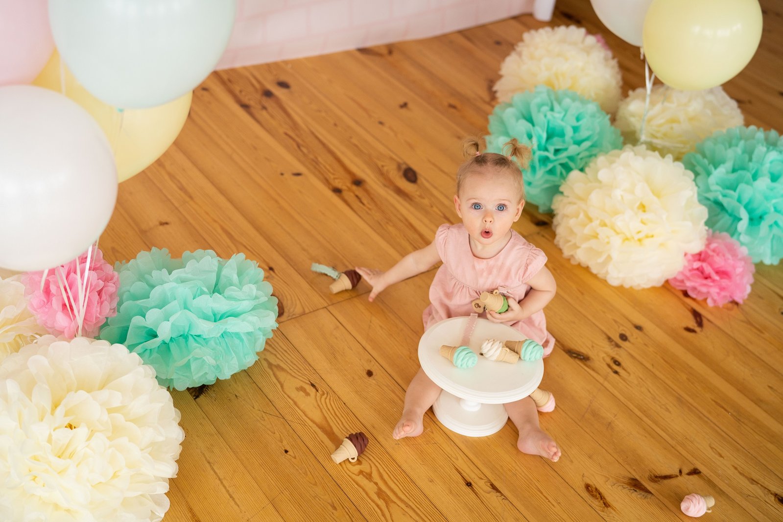 Silicone Ice-cream Baby Teether with FREE Silicone Pacifier Clip (Strawberry- Pink)